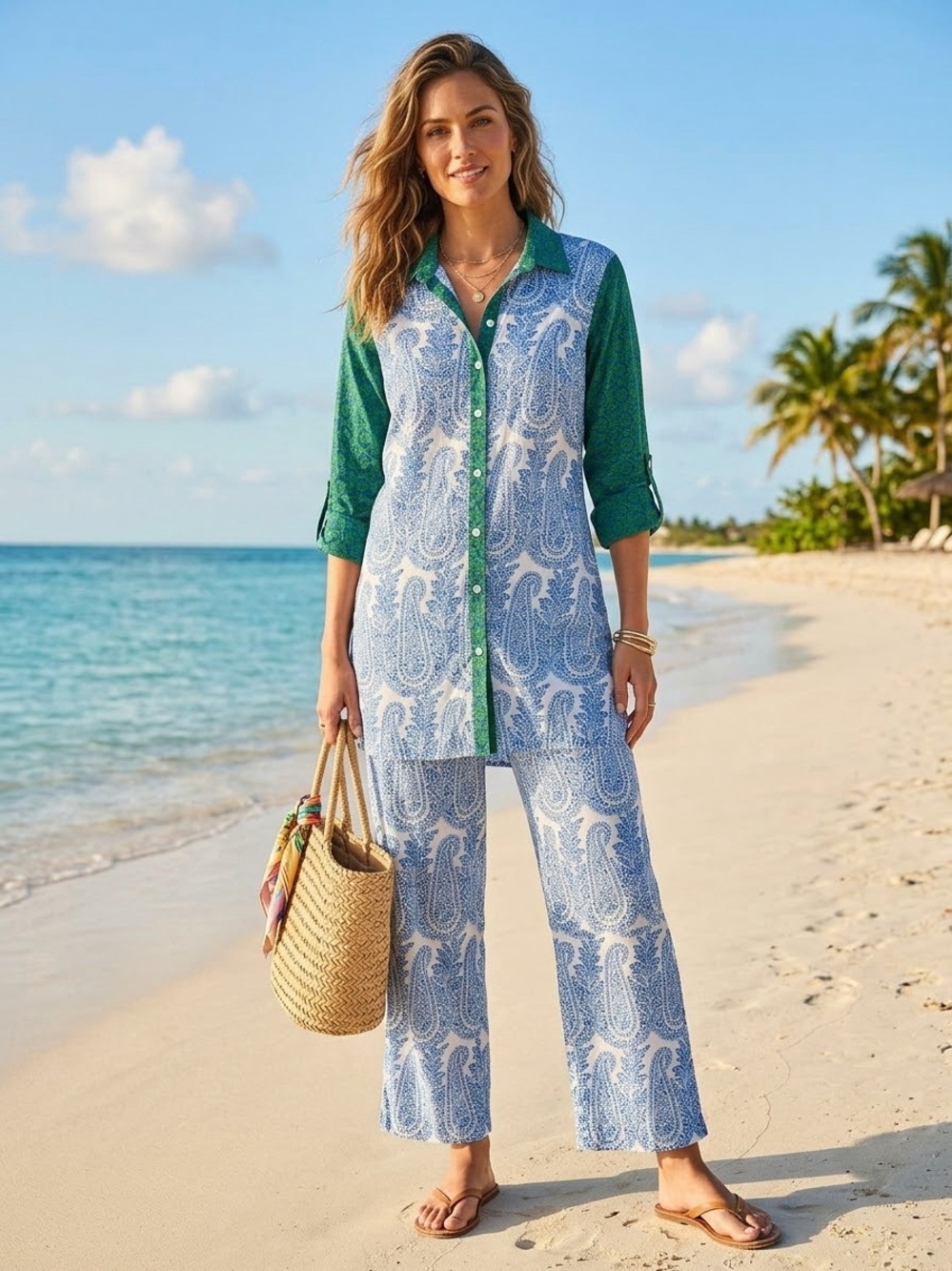 🌺 Tommy Bahama 2-Piece Paisley Set
